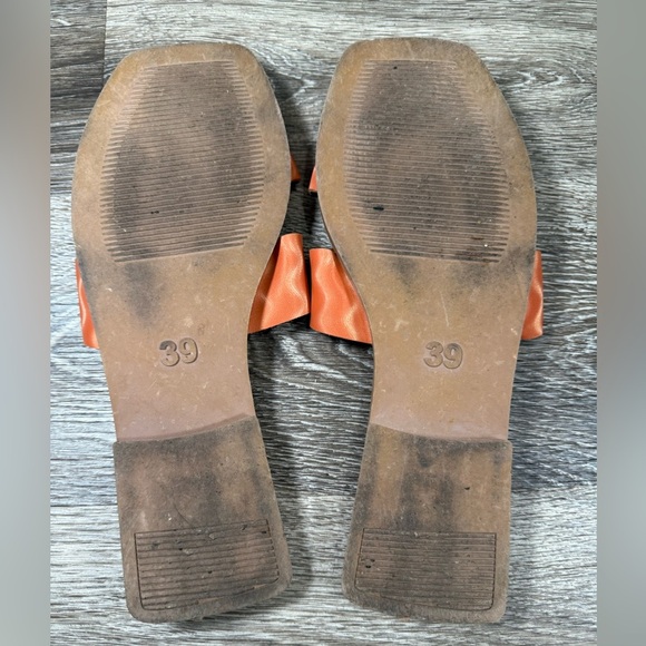Nasty Gal Shoes Women Sz:8.5 Orange Sandal Slides Y2K Summer Dopamine - Picture 6 of 6